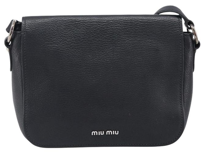 Borsa a tracolla Miu Miu in pelle nera argento Auth 200710A Nero - vista 3