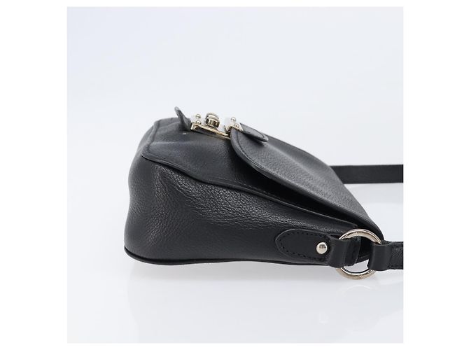 Borsa a tracolla Miu Miu in pelle nera argento Auth 200710A Nero - vista 4