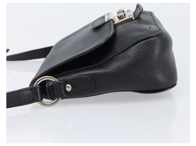Borsa a tracolla Miu Miu in pelle nera argento Auth 200710A Nero - vista 5
