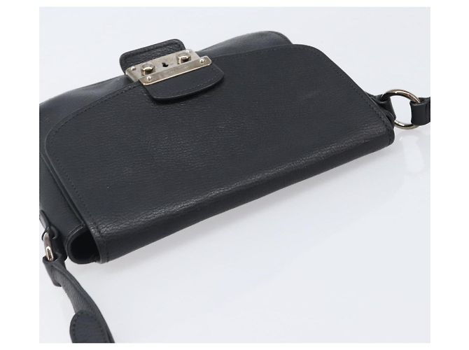 Borsa a tracolla Miu Miu in pelle nera argento Auth 200710A Nero - vista 6