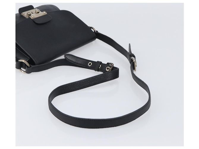 Borsa a tracolla Miu Miu in pelle nera argento Auth 200710A Nero - vista 7
