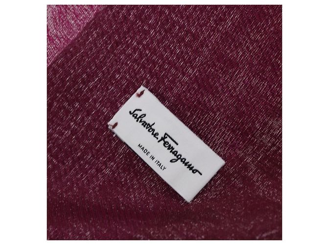 Stola Salvatore Ferragamo Gancini in seta viola autentica am12542M Porpora - vista 10
