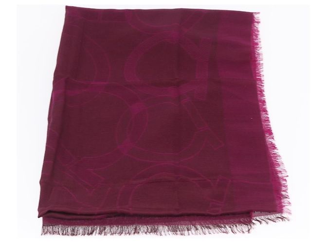 Stola Salvatore Ferragamo Gancini in seta viola autentica am12542M Porpora - vista 7
