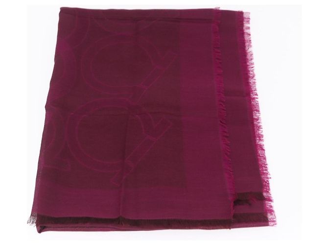 Stola Salvatore Ferragamo Gancini in seta viola autentica am12542M Porpora - vista 8