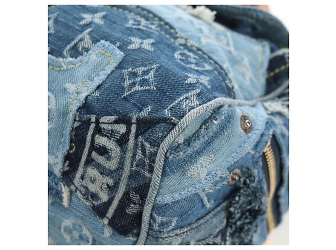 Borsa LOUIS VUITTON Monogram Denim Patchwork Speedy 30 Blu M95380 Auth 202605SM - vista 16