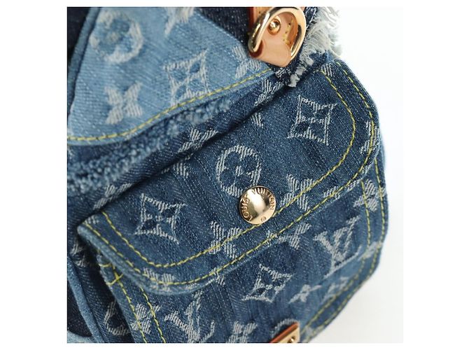 Borsa LOUIS VUITTON Monogram Denim Patchwork Speedy 30 Blu M95380 Auth 202605SM - vista 19
