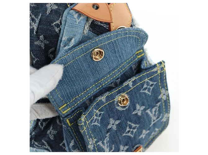 Borsa LOUIS VUITTON Monogram Denim Patchwork Speedy 30 Blu M95380 Auth 202605SM - vista 20