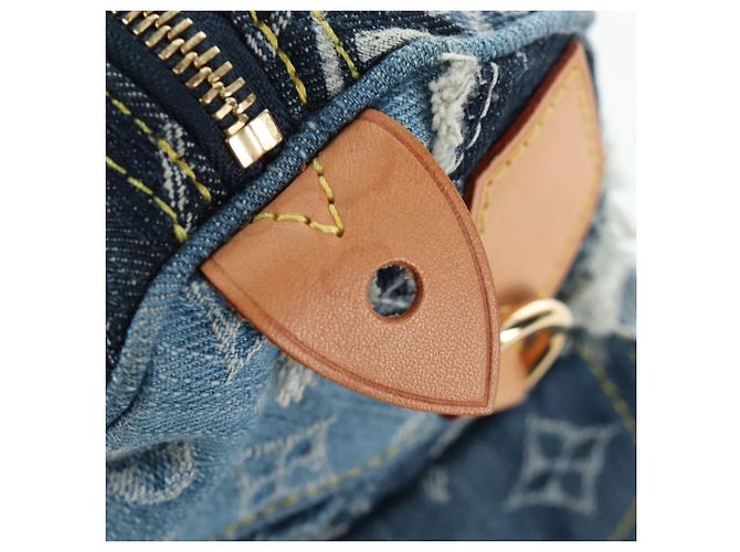 Borsa LOUIS VUITTON Monogram Denim Patchwork Speedy 30 Blu M95380 Auth 202605SM - vista 23