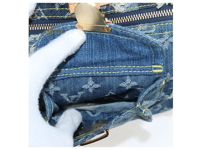Borsa LOUIS VUITTON Monogram Denim Patchwork Speedy 30 Blu M95380 Auth 202605SM - vista 25