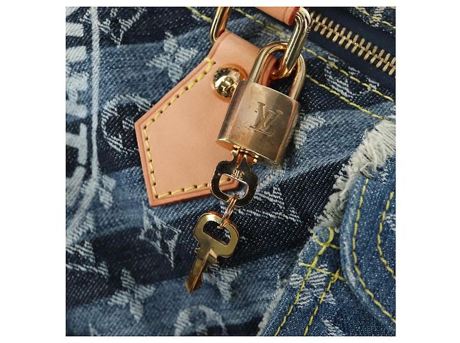 Borsa LOUIS VUITTON Monogram Denim Patchwork Speedy 30 Blu M95380 Auth 202605SM - vista 26