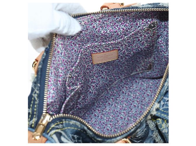 Borsa LOUIS VUITTON Monogram Denim Patchwork Speedy 30 Blu M95380 Auth 202605SM - vista 31