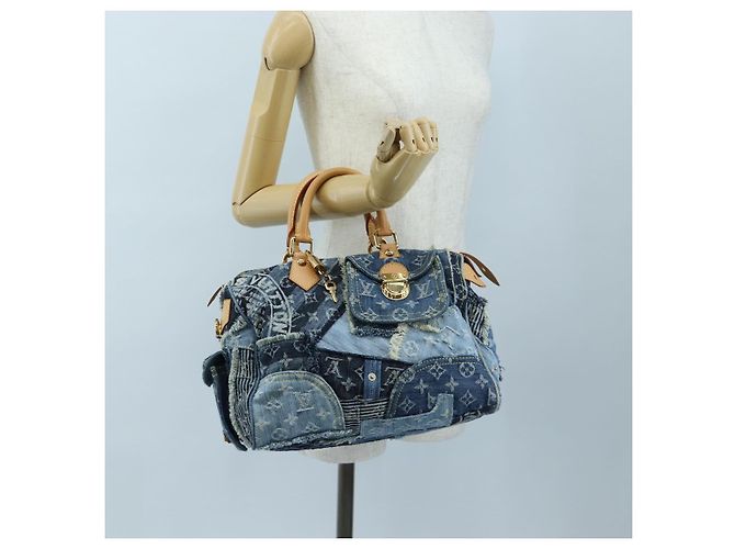Borsa LOUIS VUITTON Monogram Denim Patchwork Speedy 30 Blu M95380 Auth 202605SM - vista 34