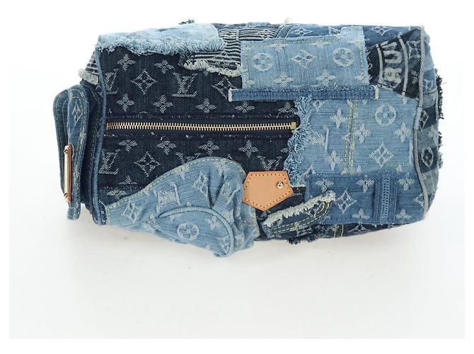 Borsa LOUIS VUITTON Monogram Denim Patchwork Speedy 30 Blu M95380 Auth 202605SM - vista 5