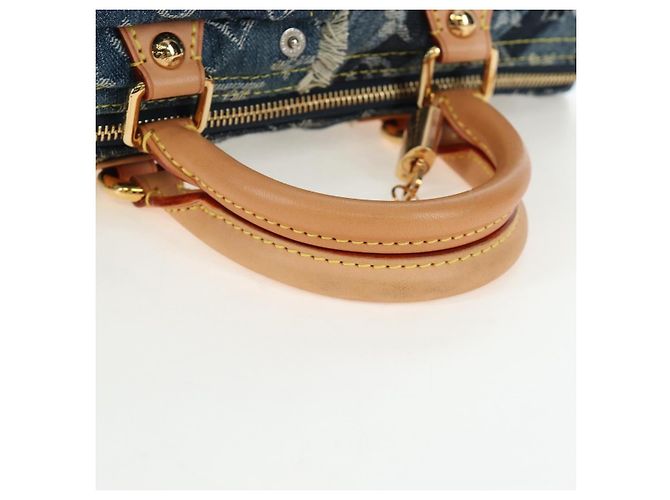 Borsa LOUIS VUITTON Monogram Denim Patchwork Speedy 30 Blu M95380 Auth 202605SM - vista 7