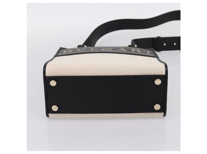 Bulgari Borsa BVLGARI Canvas 2way Beige Gold Auth 202907M D'oro - vista 11