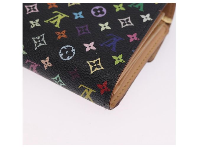 Portafoglio LOUIS VUITTON Monogram Multicolor Nero LV Auth mr2867 - vista 11