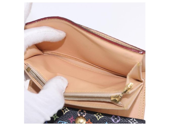 Portafoglio LOUIS VUITTON Monogram Multicolor Nero LV Auth mr2867 - vista 17