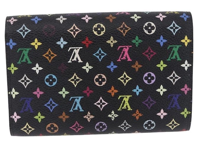 Portafoglio LOUIS VUITTON Monogram Multicolor Nero LV Auth mr2867 - vista 3