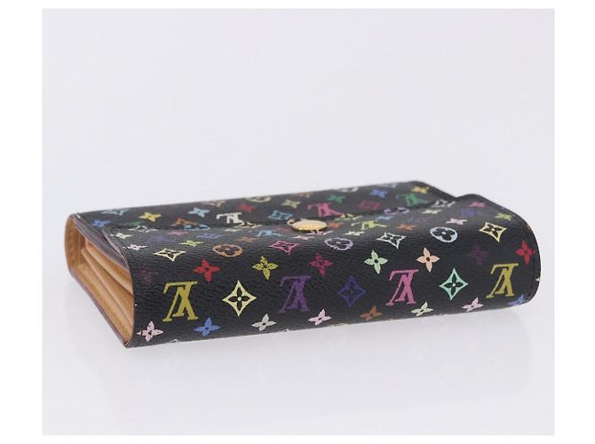 Portafoglio LOUIS VUITTON Monogram Multicolor Nero LV Auth mr2867 - vista 6