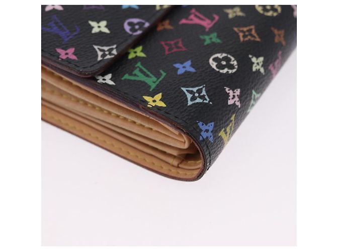 Portafoglio LOUIS VUITTON Monogram Multicolor Nero LV Auth mr2867 - vista 8