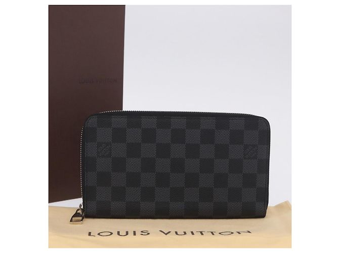 LOUIS VUITTON Damier Graphite Zippy Organizer Long Wallet N63077 LV Auth 197913A Damier ebene - vista 23