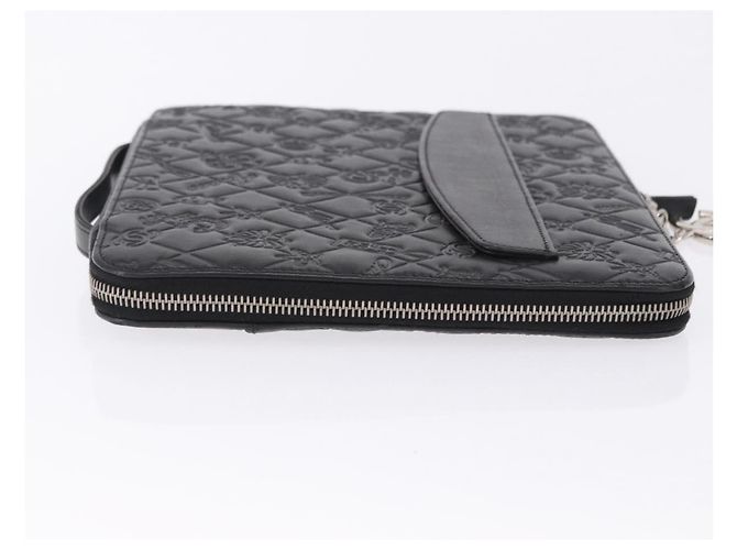 Capa para iPad CHANEL Icon em couro preto e dourado CC Auth 200467 - vista 4