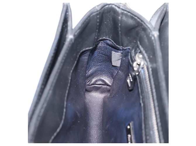 Borsa a tracolla Miu Miu Matelassé con catena in pelle nera e argento Auth 203216V Nero - vista 22