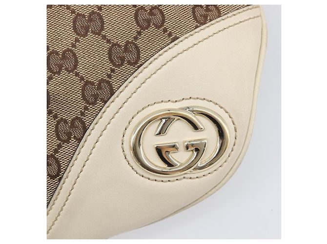 Borsa a tracolla GUCCI GG Canvas Beige Tono Oro 169998 Auth 201433 - vista 17