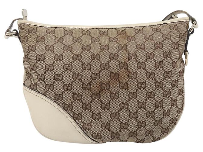 Borsa a tracolla GUCCI GG Canvas Beige Tono Oro 169998 Auth 201433 - vista 3