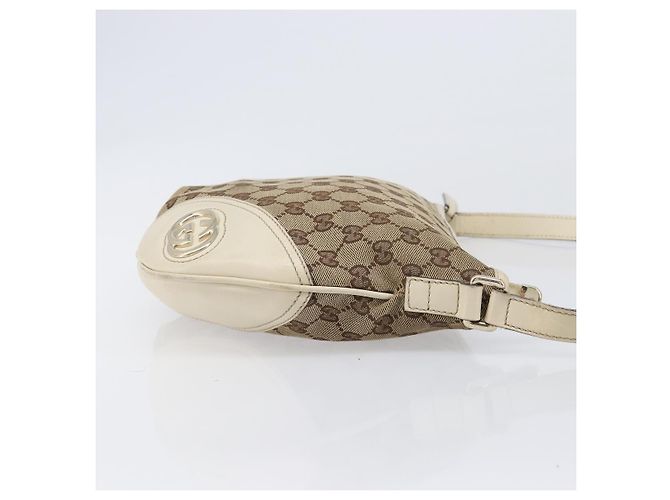 Borsa a tracolla GUCCI GG Canvas Beige Tono Oro 169998 Auth 201433 - vista 5