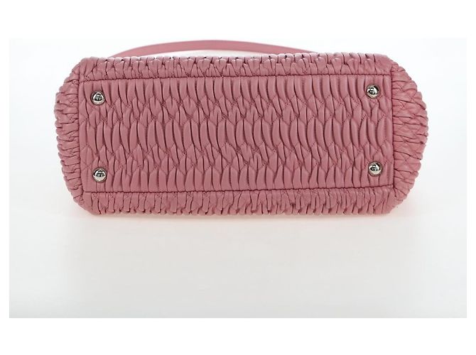 Borsa a mano Miu Miu Matelassé in pelle 2way Rosa Argento Auth 203770V - vista 17
