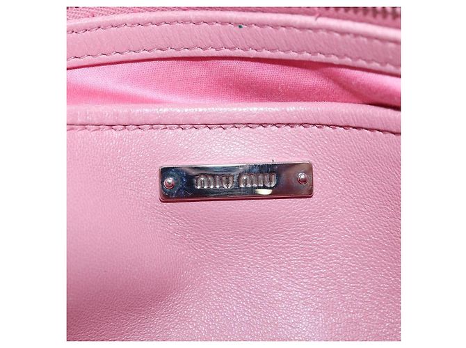 Borsa a mano Miu Miu Matelassé in pelle 2way Rosa Argento Auth 203770V - vista 23