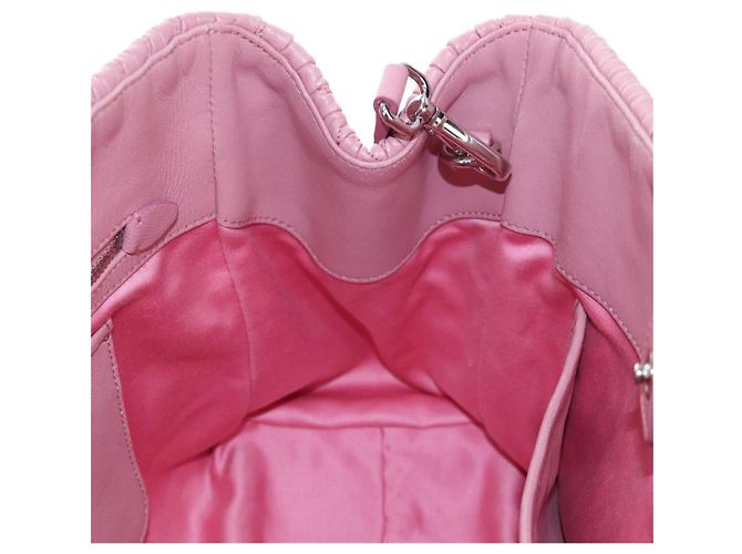 Borsa a mano Miu Miu Matelassé in pelle 2way Rosa Argento Auth 203770V - vista 26