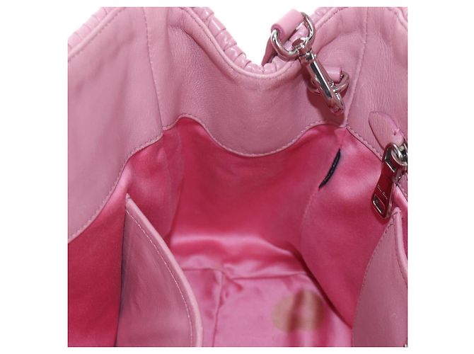 Borsa a mano Miu Miu Matelassé in pelle 2way Rosa Argento Auth 203770V - vista 27