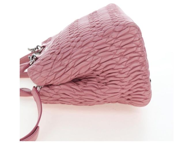Borsa a mano Miu Miu Matelassé in pelle 2way Rosa Argento Auth 203770V - vista 4