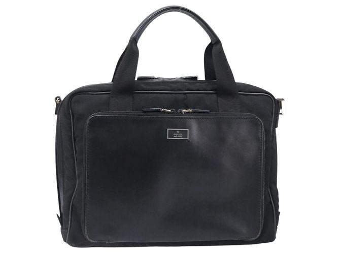 Borsa da Lavoro GUCCI Canvas Black Silver 019 0327 Auth bs37023 Nero Argento - vista 2