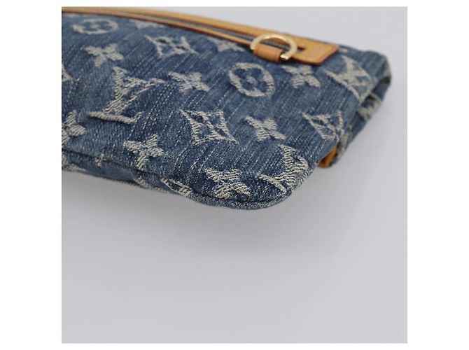 LOUIS VUITTON Monogram Denim Pochette Plat Clutch Bag Blue M95007 Auth 202197V - vista 10