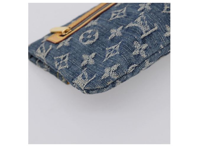 LOUIS VUITTON Monogram Denim Pochette Plat Clutch Bag Blue M95007 Auth 202197V - vista 11