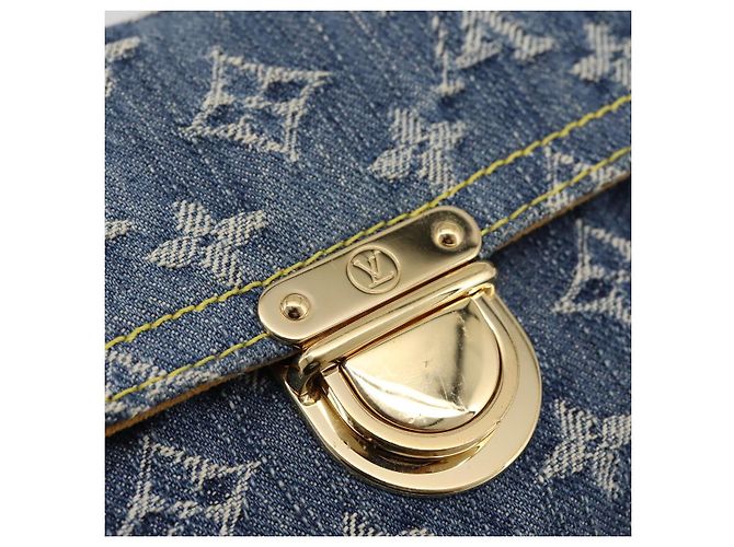 LOUIS VUITTON Monogram Denim Pochette Plat Clutch Bag Blue M95007 Auth 202197V - vista 12