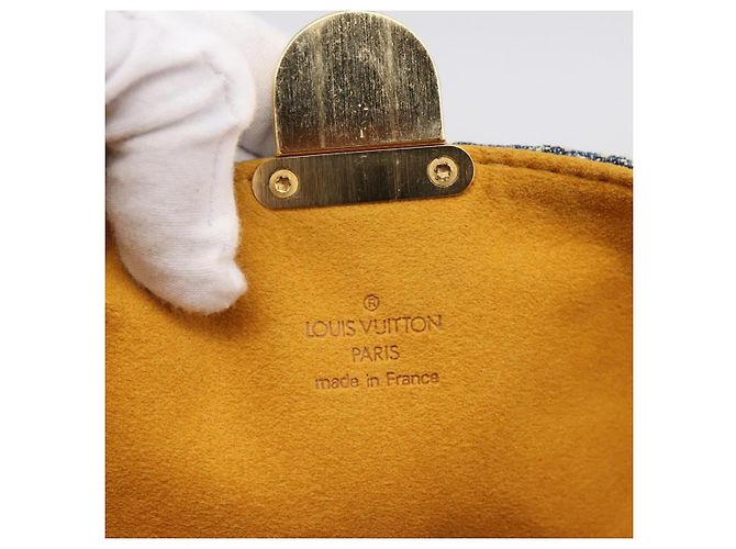LOUIS VUITTON Monogram Denim Pochette Plat Clutch Bag Blue M95007 Auth 202197V - vista 14