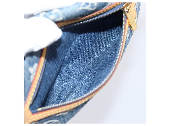 LOUIS VUITTON Monogram Denim Pochette Plat Clutch Bag Blue M95007 Auth 202197V - vista 19