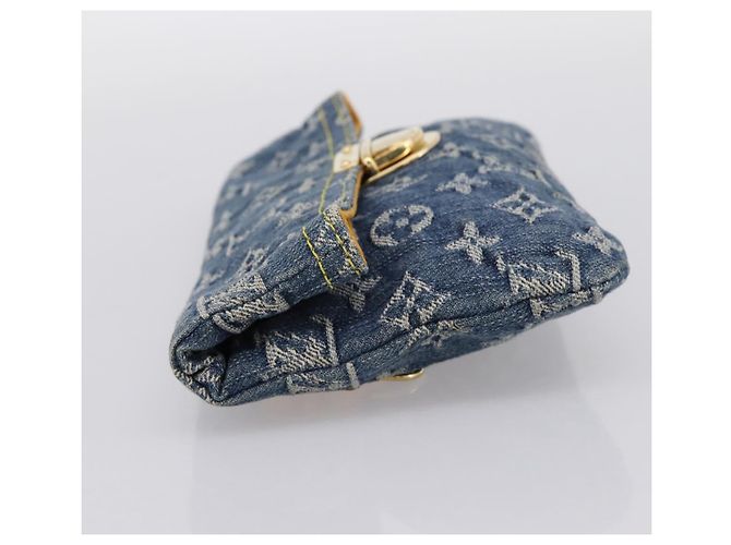 LOUIS VUITTON Monogram Denim Pochette Plat Clutch Bag Blue M95007 Auth 202197V - vista 4