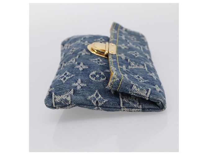 LOUIS VUITTON Monogram Denim Pochette Plat Clutch Bag Blue M95007 Auth 202197V - vista 5