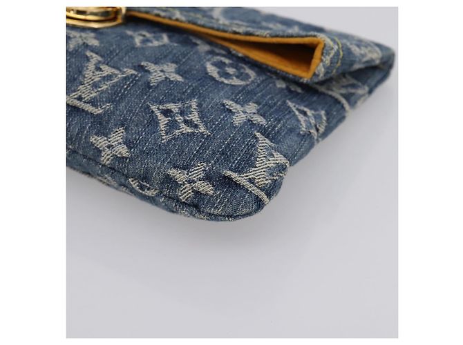 LOUIS VUITTON Monogram Denim Pochette Plat Clutch Bag Blue M95007 Auth 202197V - vista 8