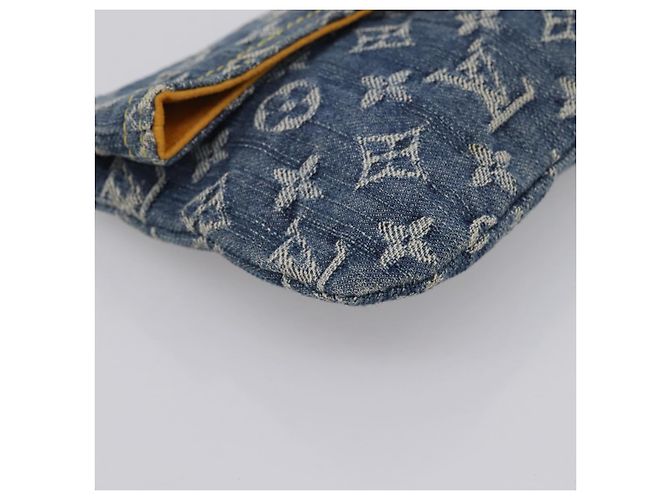 LOUIS VUITTON Monogram Denim Pochette Plat Clutch Bag Blue M95007 Auth 202197V - vista 9