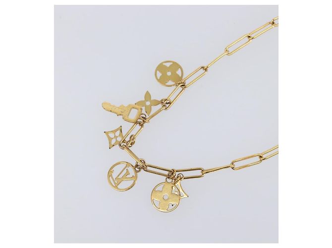 LOUIS VUITTON Monogram Collier Roman Holiday Necklace Gold M80272 Auth 203051M - vista 11