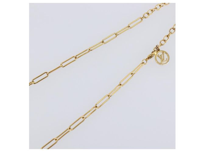 LOUIS VUITTON Monogram Collier Roman Holiday Necklace Gold M80272 Auth 203051M - vista 13