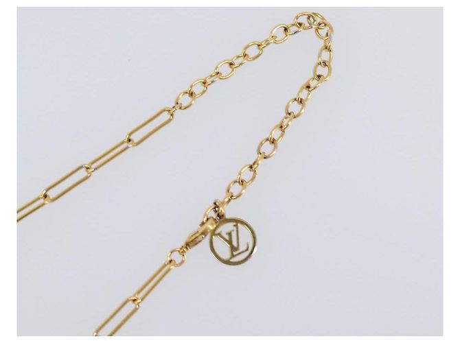 LOUIS VUITTON Monogram Collier Roman Holiday Necklace Gold M80272 Auth 203051M - vista 14