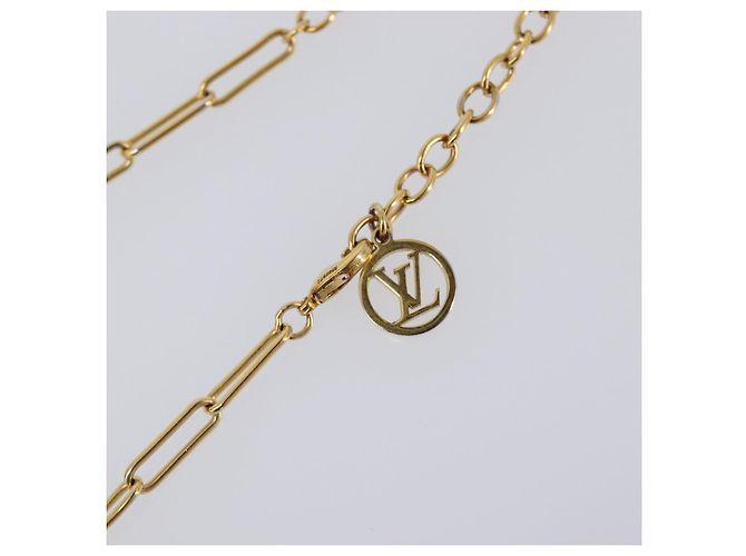 LOUIS VUITTON Monogram Collier Roman Holiday Necklace Gold M80272 Auth 203051M - vista 15