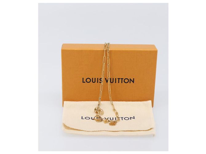 LOUIS VUITTON Monogram Collier Roman Holiday Necklace Gold M80272 Auth 203051M - vista 17